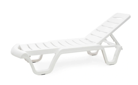Лежак Бриз с регулируемой спинкой белый  Лежак Бриз с регулируемой спинкой белый